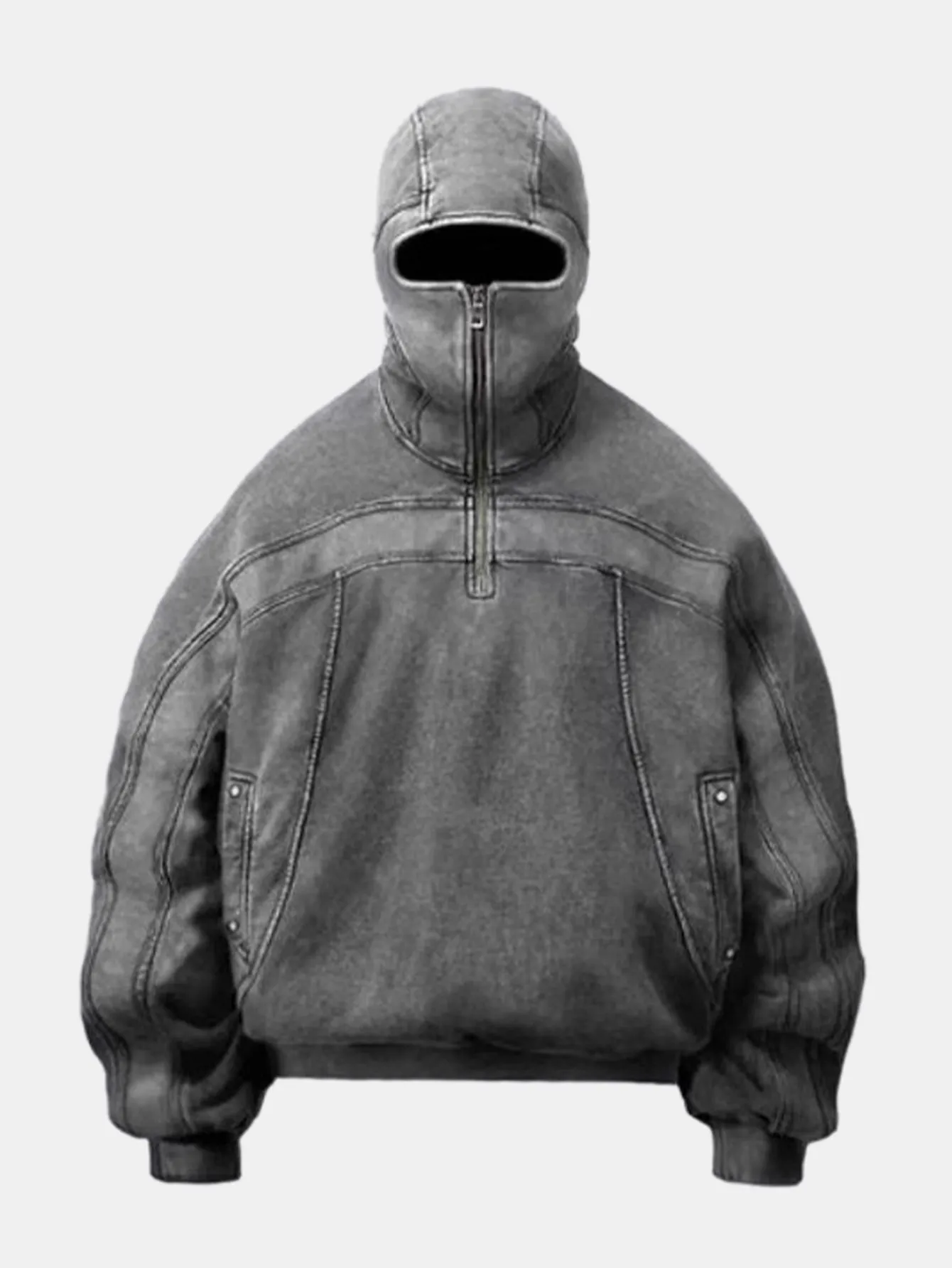 Oversized Techwear Hoodie With Full Mask Hood sold by Hoooyi product image thumbnail 2