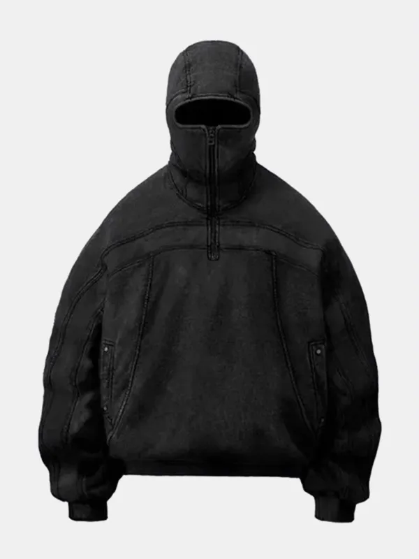 Oversized Techwear Hoodie With Full Mask Hood sold by Hoooyi