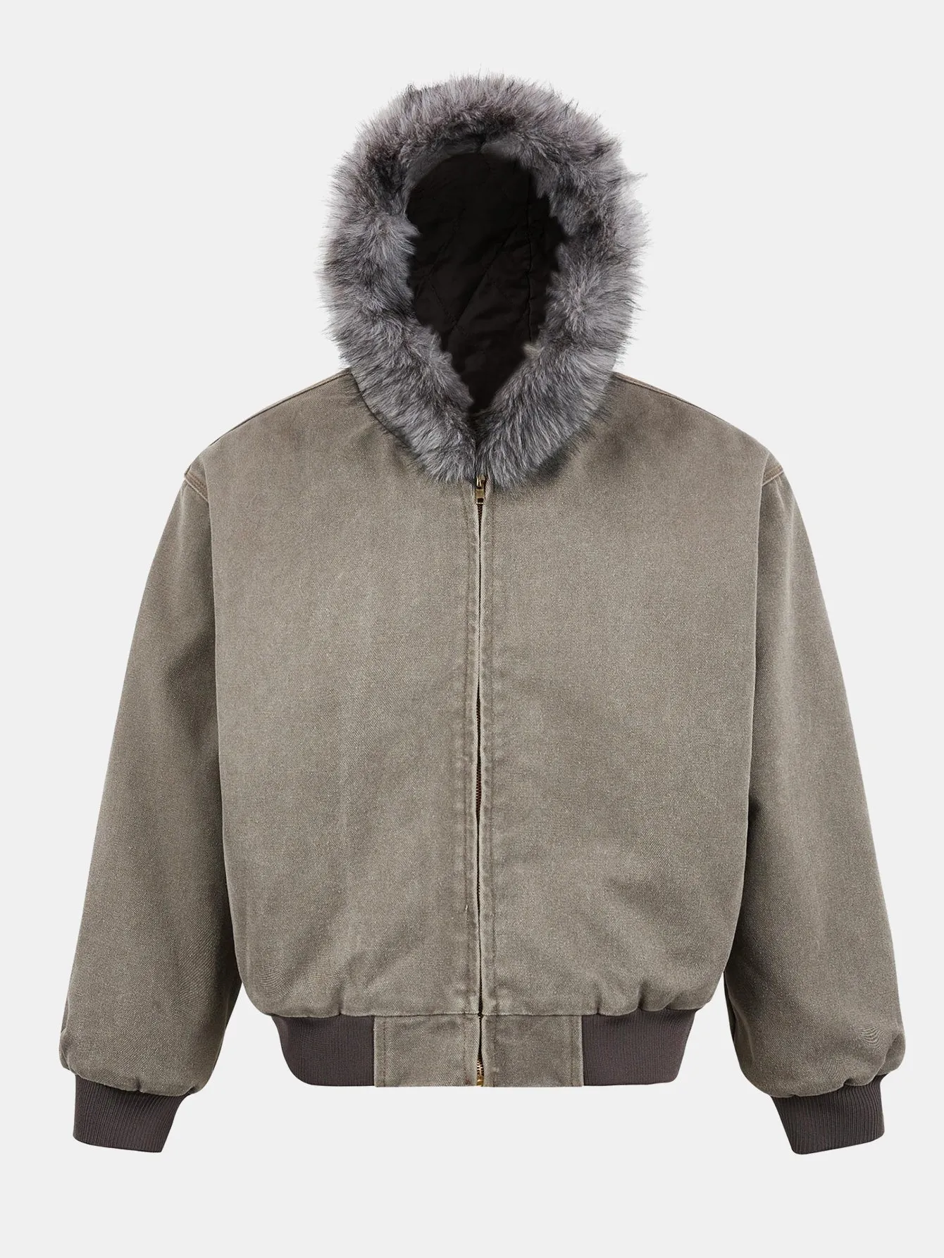 Boxy Faux Fur Collar Hooded Jacket sold by Hoooyi product image thumbnail 3