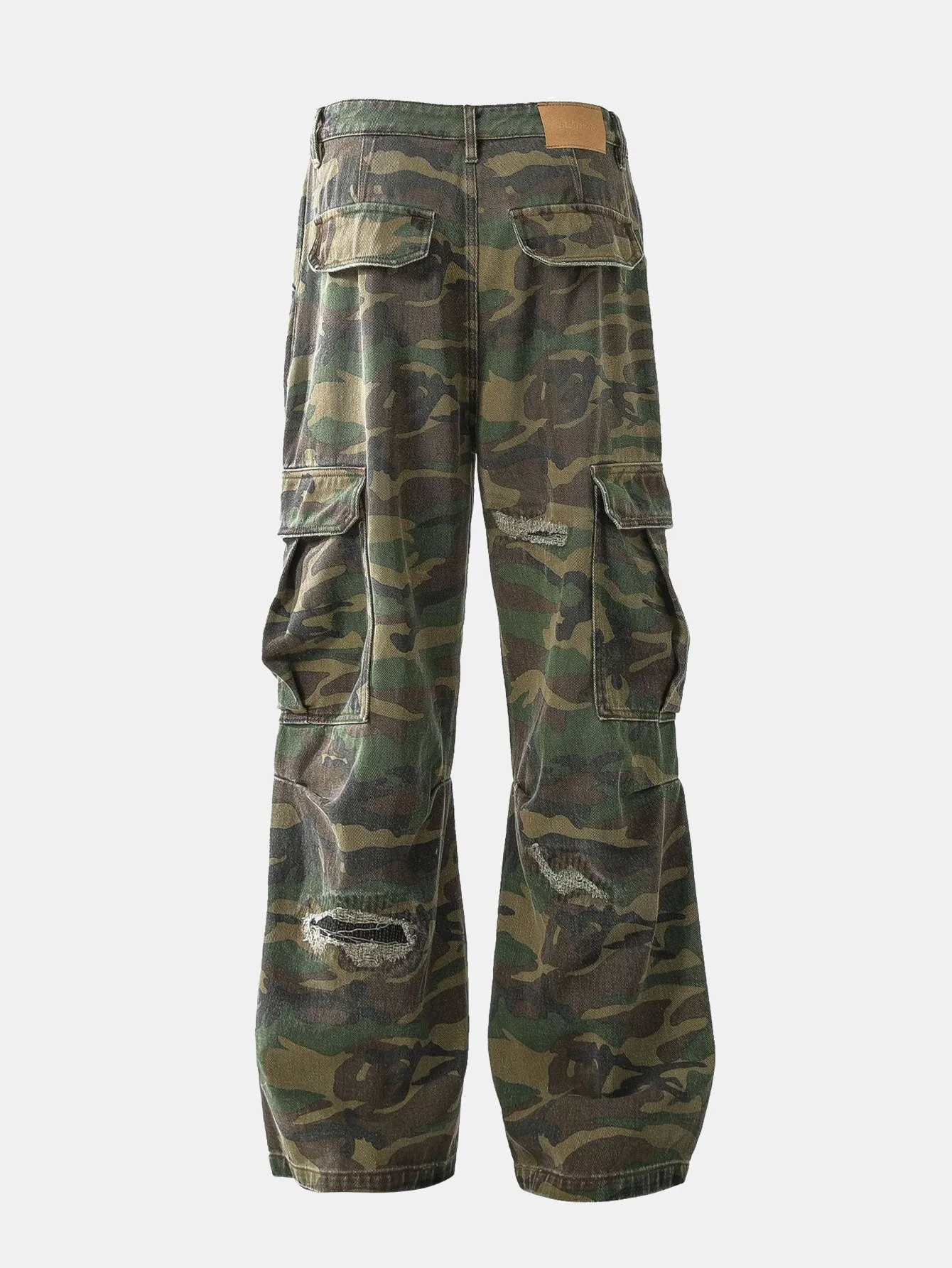 Baggy Fit Camo Ripped Wide Leg Pants sold by Hoooyi product image thumbnail 3