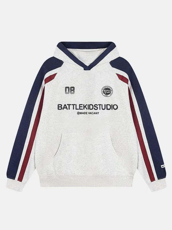 Contrast Slogan Print Hoodie sold by Hoooyi