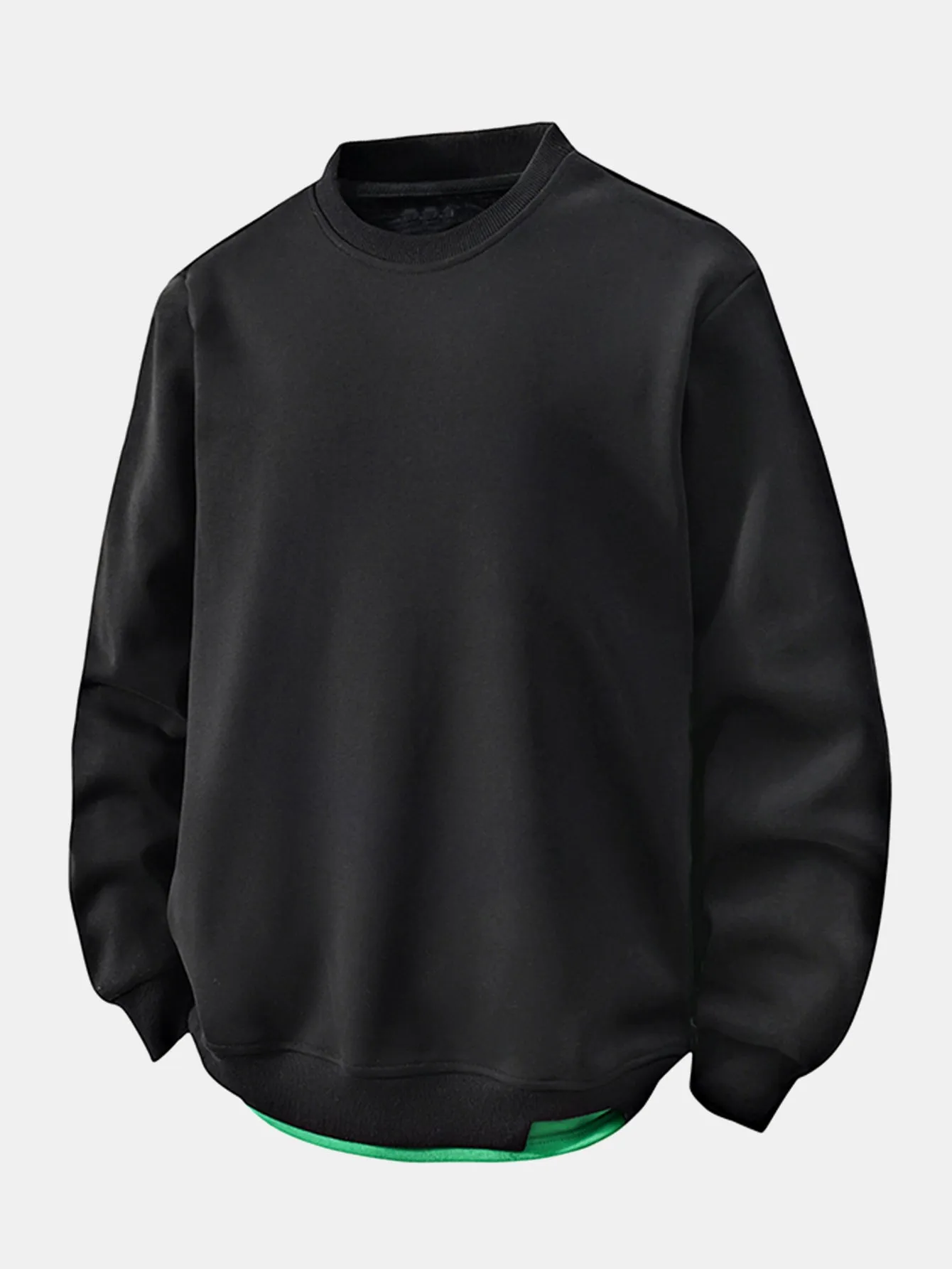 Relax Fit 2 In 1 Crew Neck Sweatshirt sold by Hoooyi