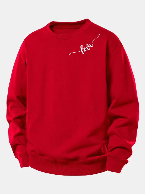 Love Print Relax Fit Sweatshirt sold by Hoooyi