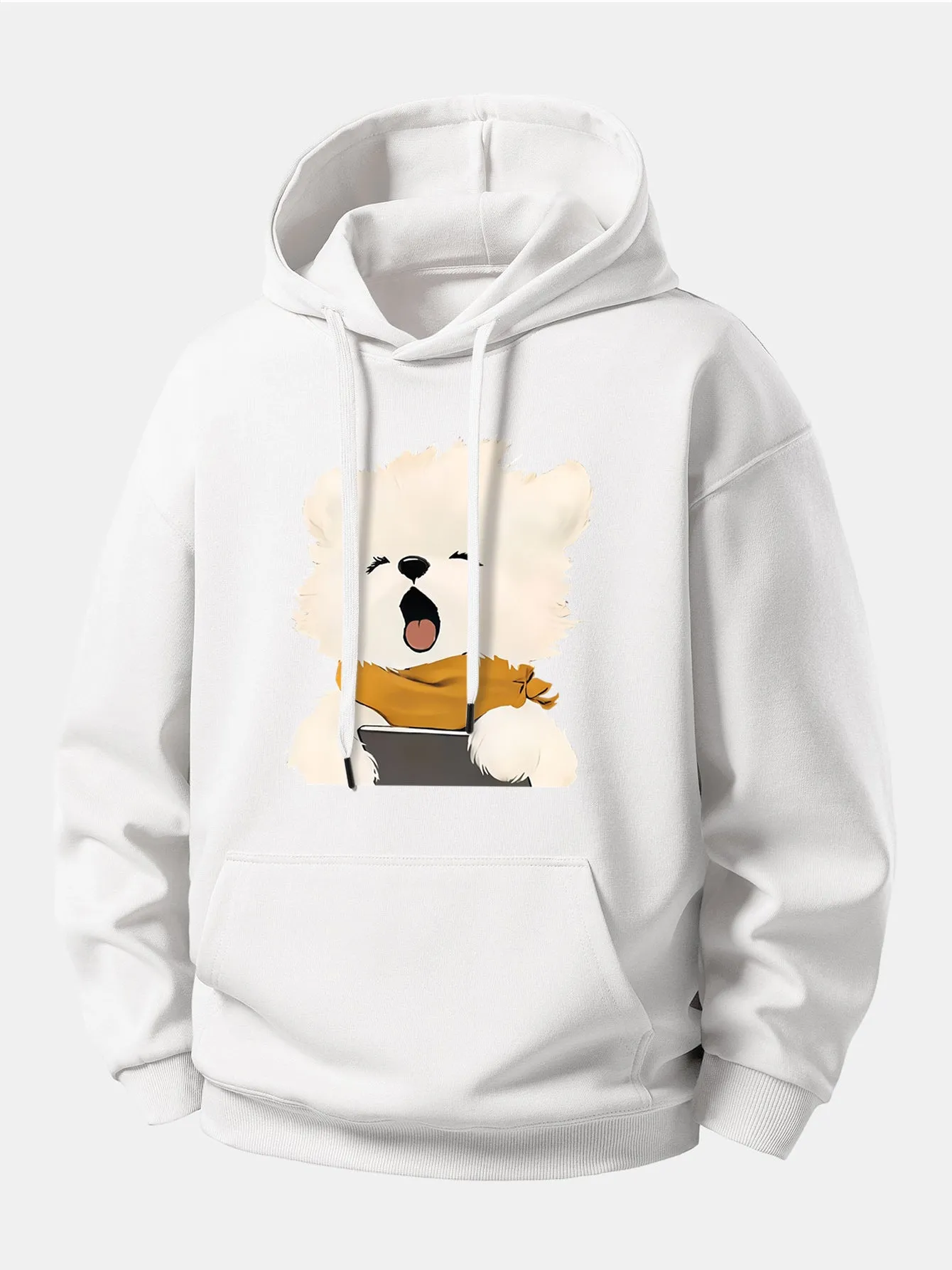 Yawning Puppy Print Relax Fit Hoodie sold by Hoooyi product image thumbnail 4