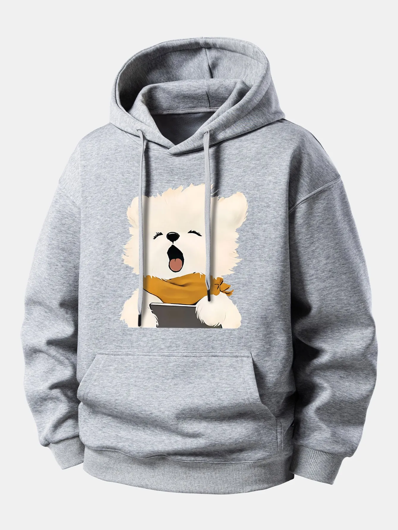 Yawning Puppy Print Relax Fit Hoodie sold by Hoooyi product image thumbnail 5
