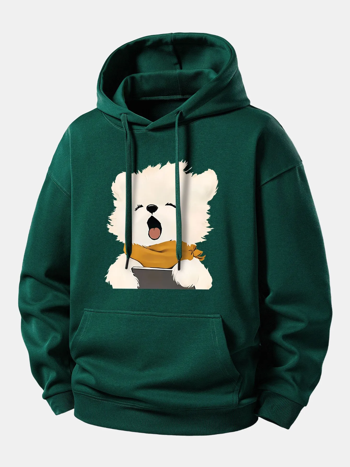 Yawning Puppy Print Relax Fit Hoodie sold by Hoooyi