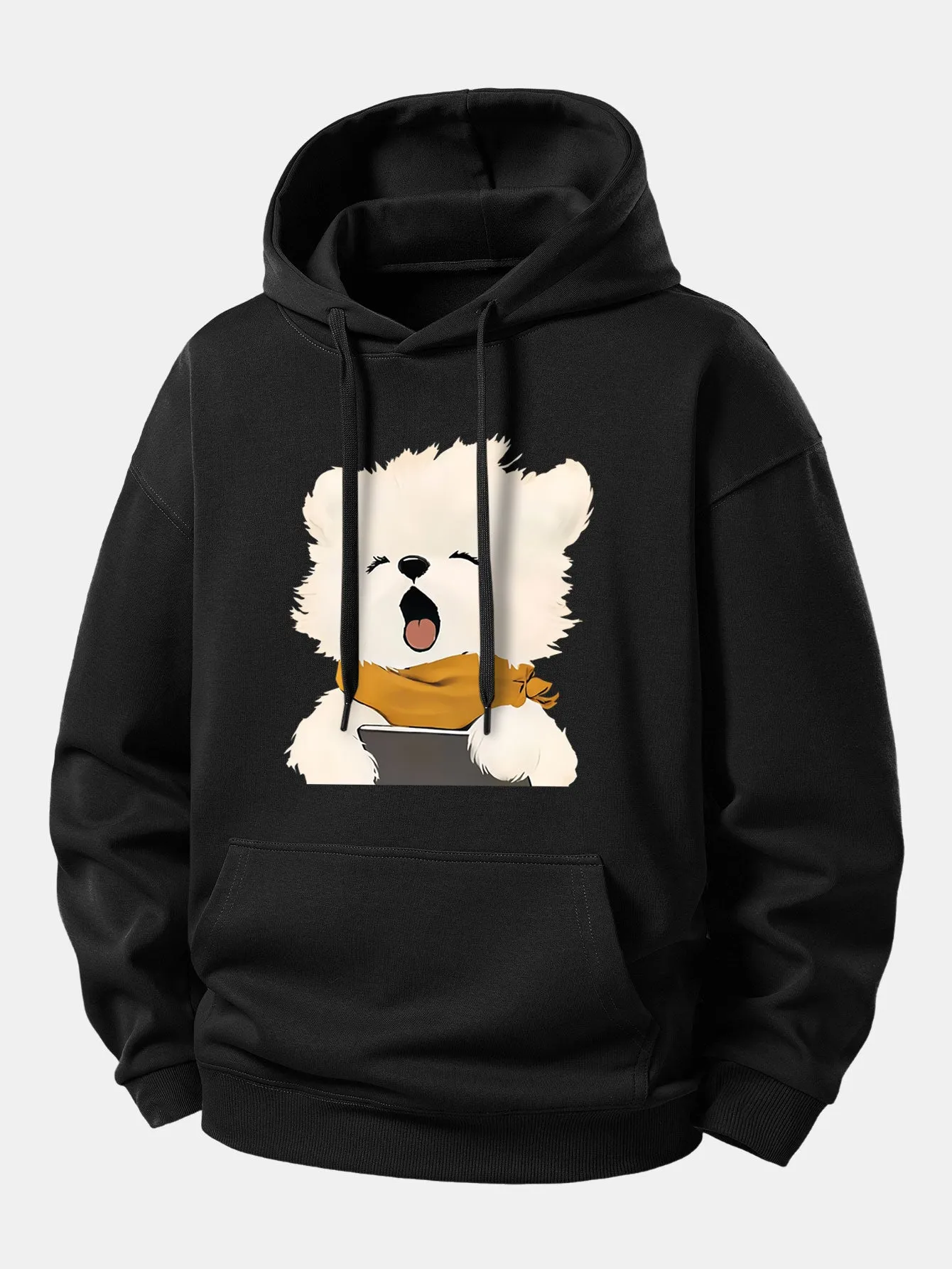 Yawning Puppy Print Relax Fit Hoodie sold by Hoooyi product image thumbnail 2