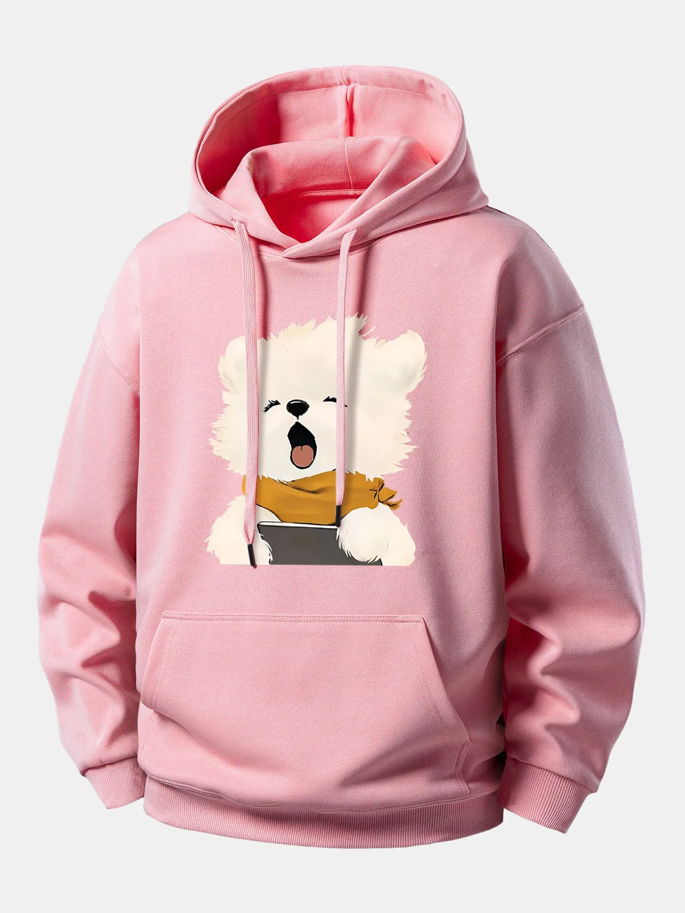 Yawning Puppy Print Relax Fit Hoodie sold by Hoooyi product image thumbnail 3
