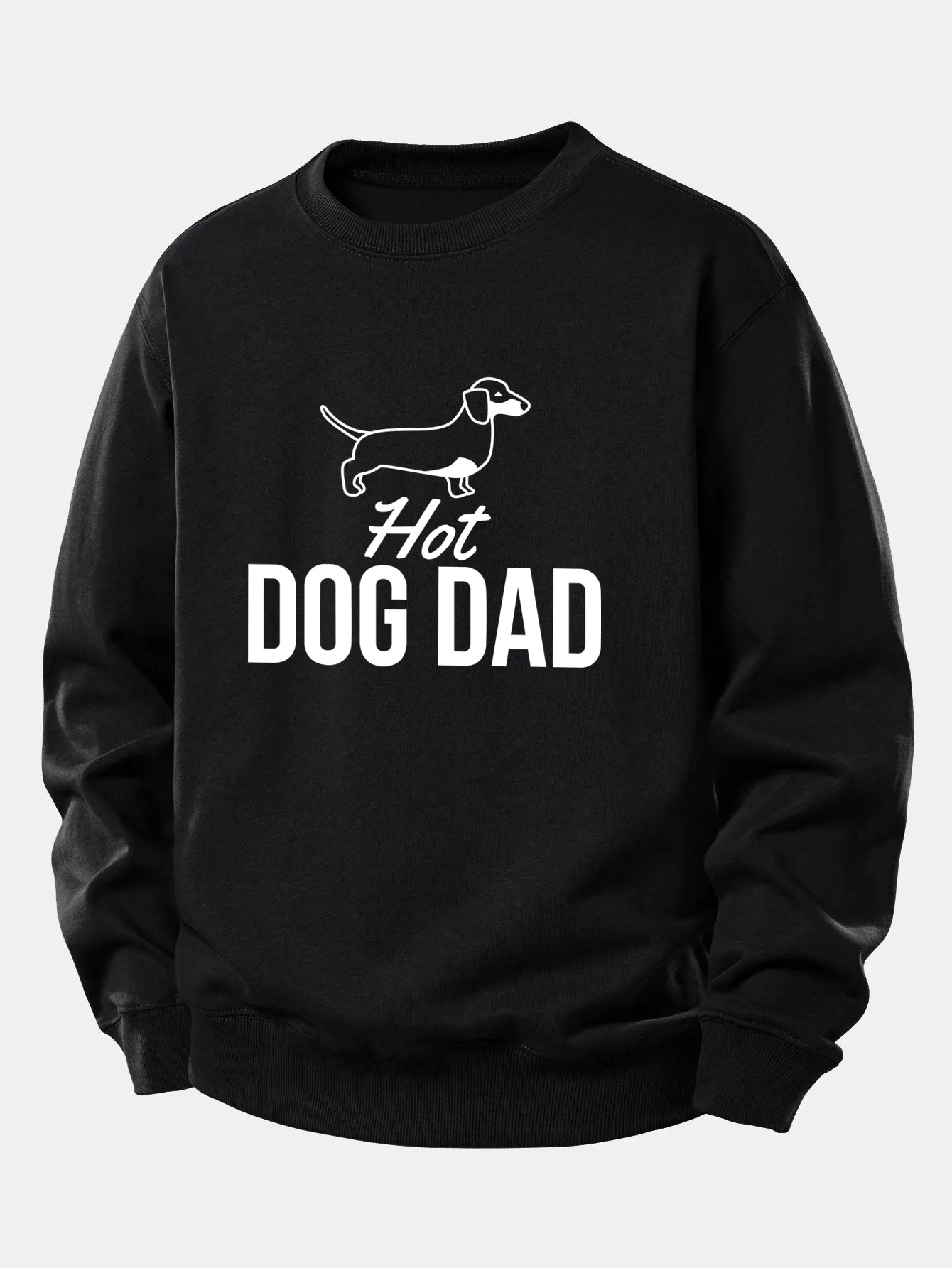Hot Dog Dad Print Relax Fit Sweatshirt sold by Hoooyi