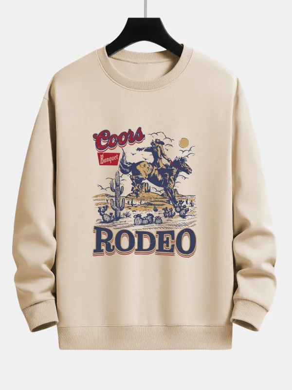 Western Cowboy Print Relax Fit Sweatshirt sold by Hoooyi