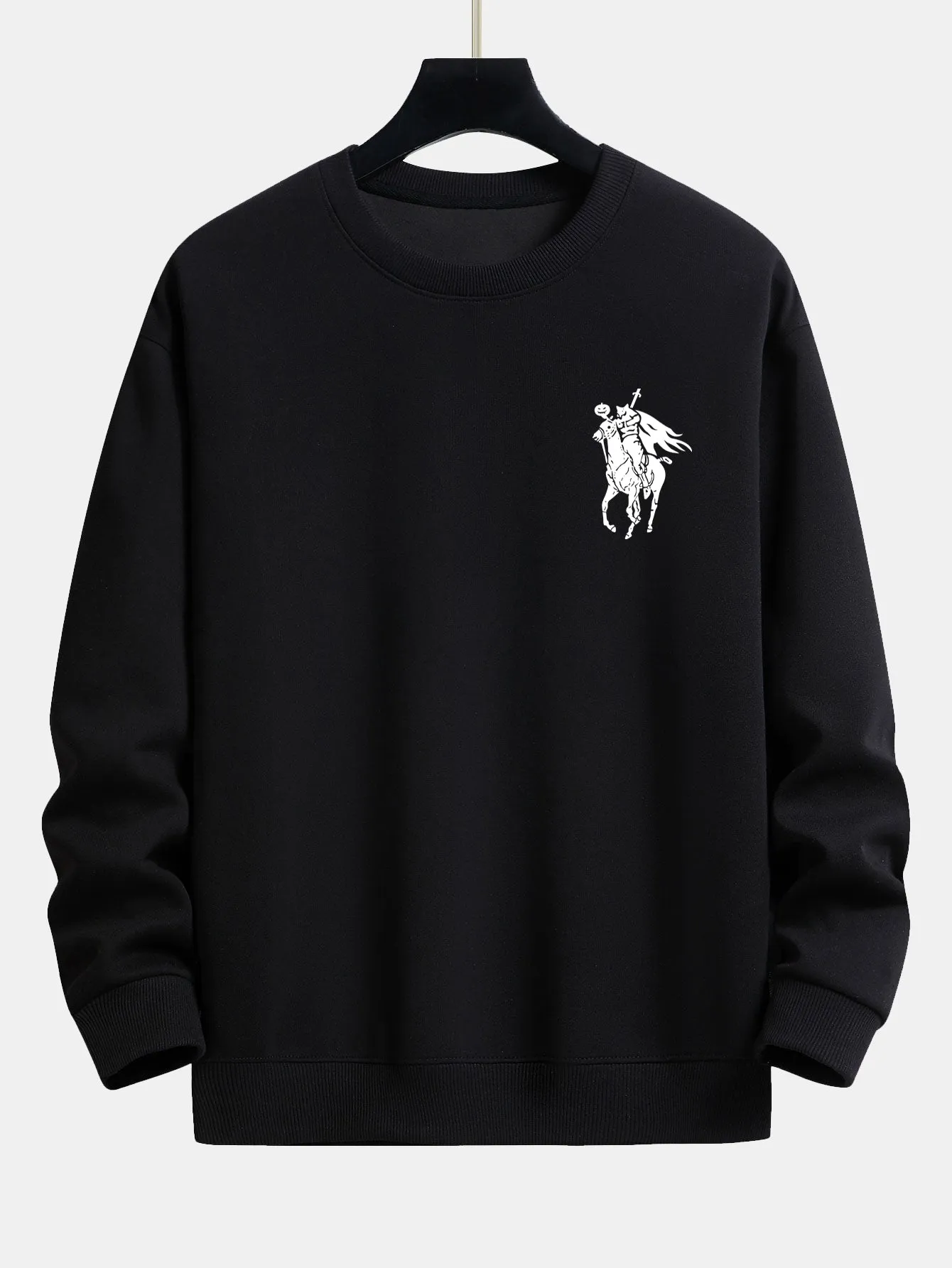 Pumpkin Headless Horseman Print Relax Fit Sweatshirt sold by Hoooyi product image thumbnail 2