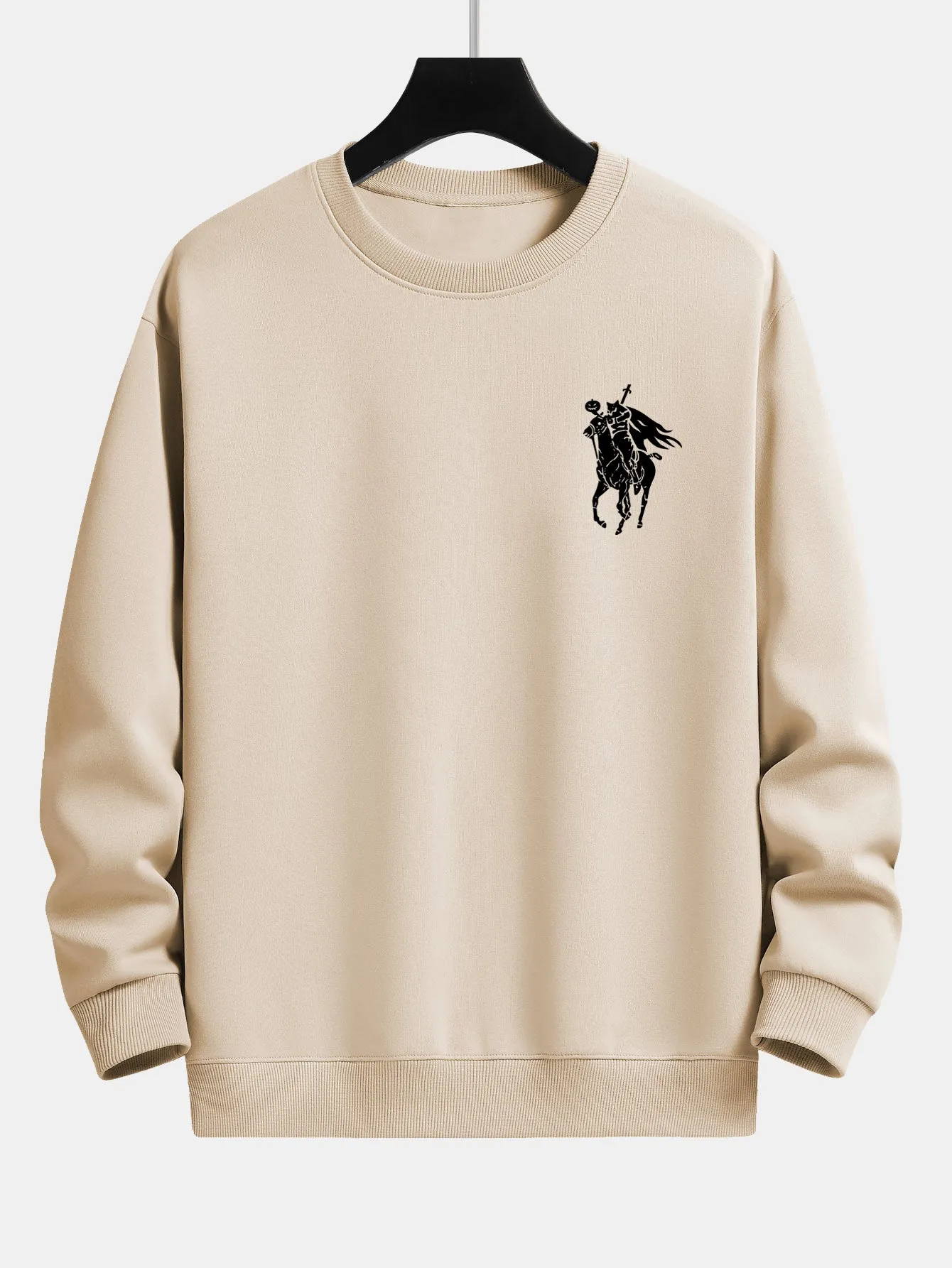 Pumpkin Headless Horseman Print Relax Fit Sweatshirt sold by Hoooyi product image thumbnail 5