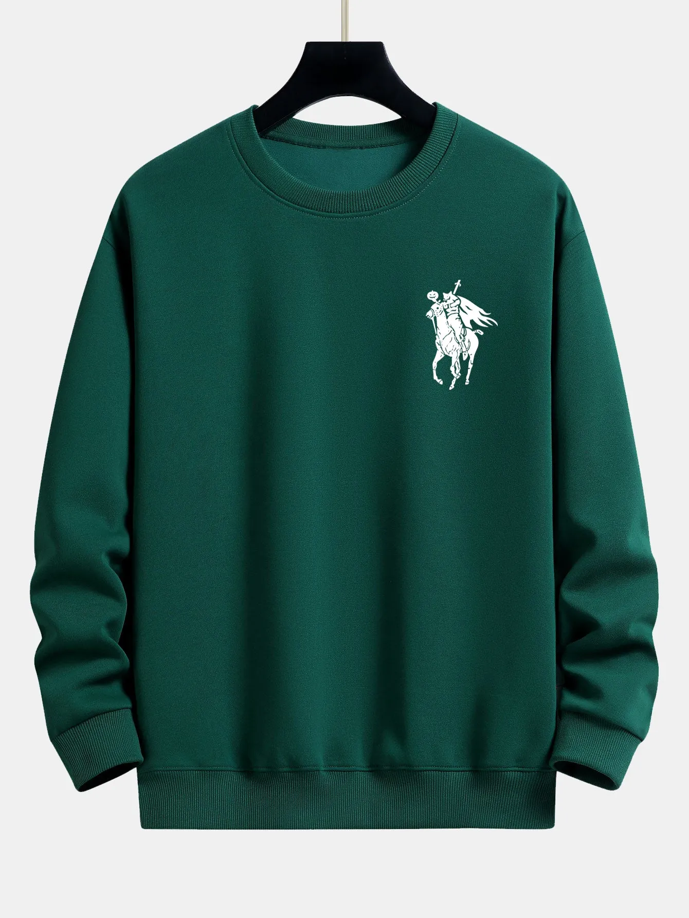 Pumpkin Headless Horseman Print Relax Fit Sweatshirt sold by Hoooyi product image thumbnail 3
