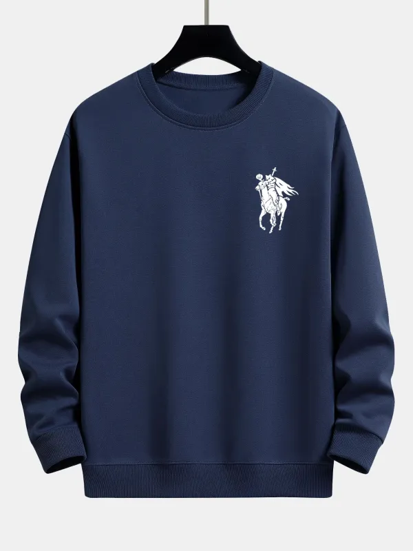 Pumpkin Headless Horseman Print Relax Fit Sweatshirt made by Hoooyi