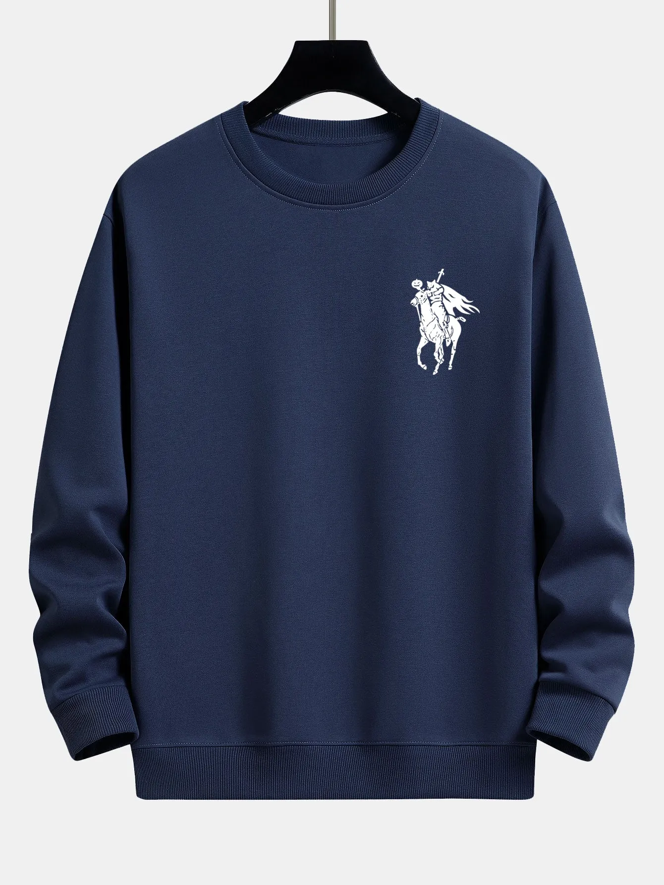 Pumpkin Headless Horseman Print Relax Fit Sweatshirt sold by Hoooyi