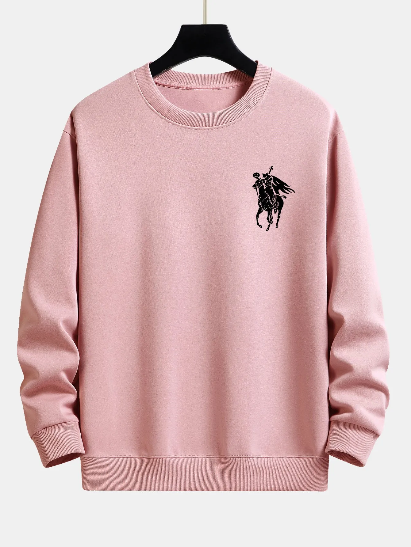 Pumpkin Headless Horseman Print Relax Fit Sweatshirt sold by Hoooyi product image thumbnail 4