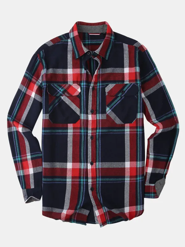 Flannel Plaid Button Up Shirt sold by Hoooyi