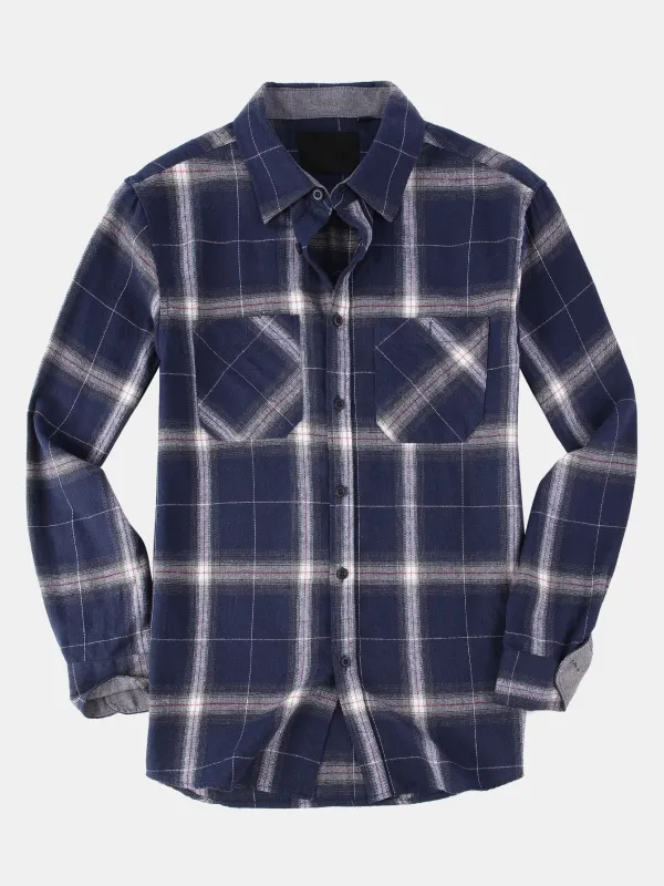 Flannel Plaid Button Up Shirt sold by Hoooyi