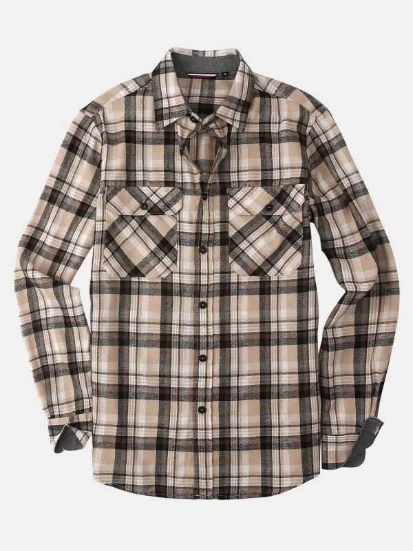 Flannel Plaid Button Up Shirt sold by Hoooyi