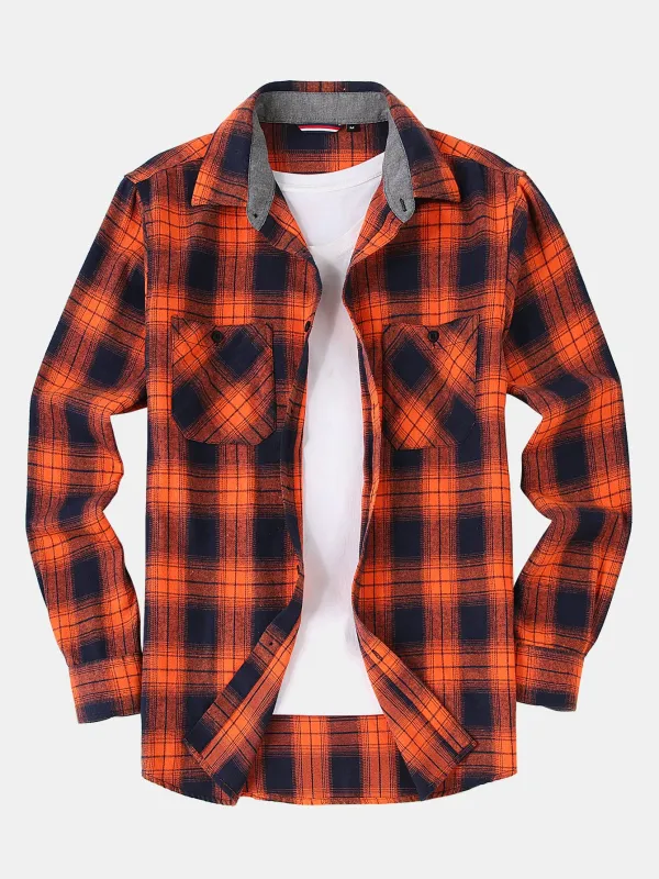 Flannel Plaid Button Up Shirt sold by Hoooyi