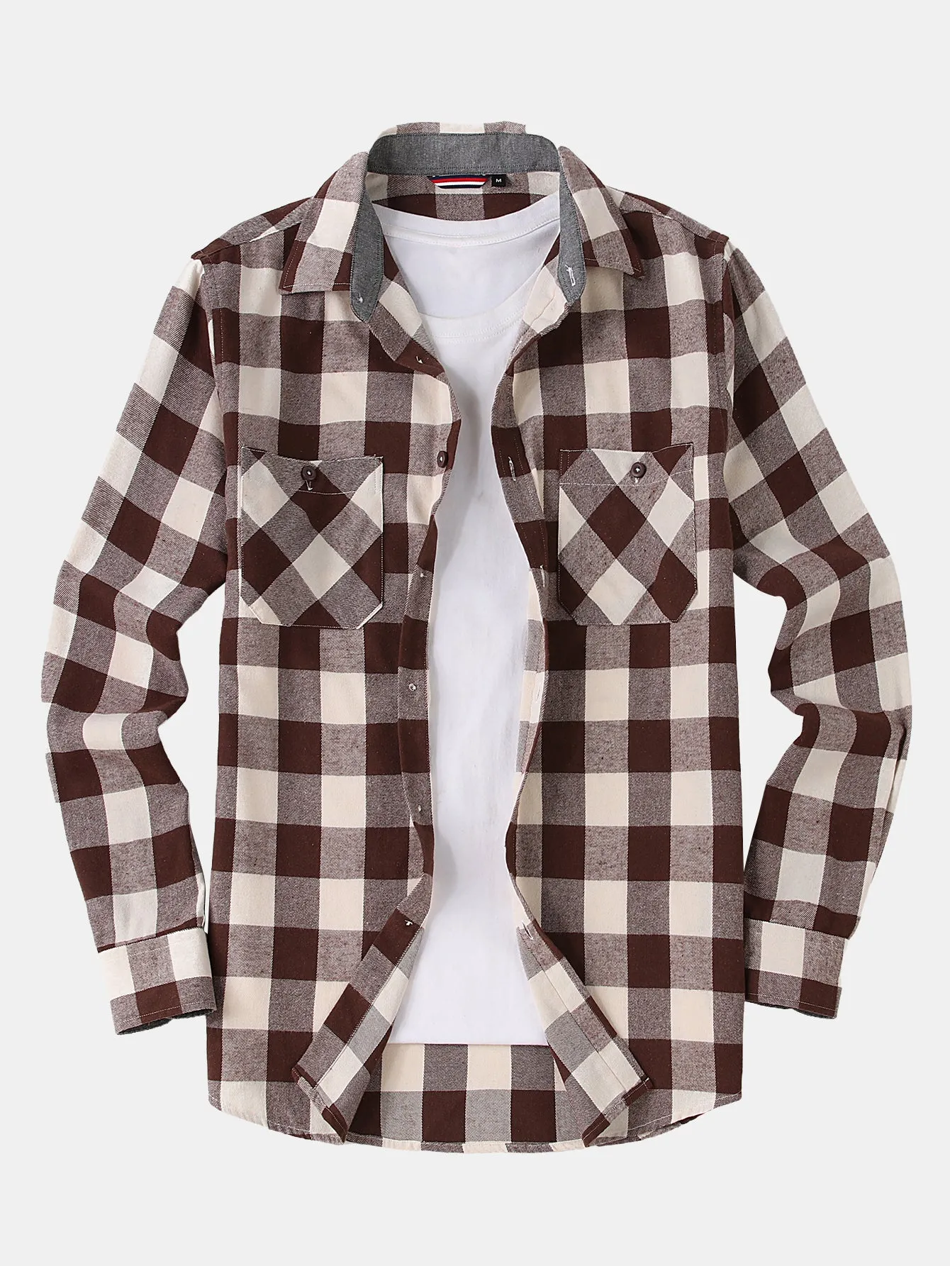 Flannel Plaid Button Up Shirt sold by Hoooyi