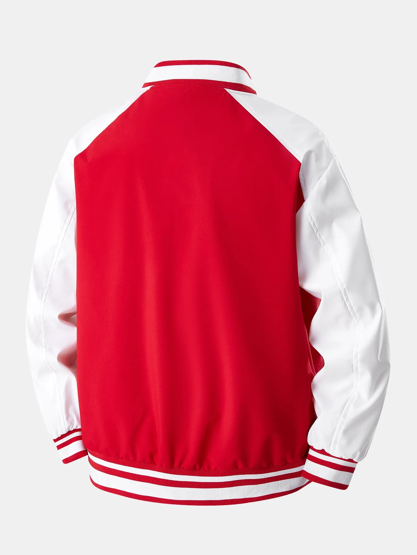 Relax Fit Contrast Embroidery Baseball Jacket sold by Hoooyi product image thumbnail 2