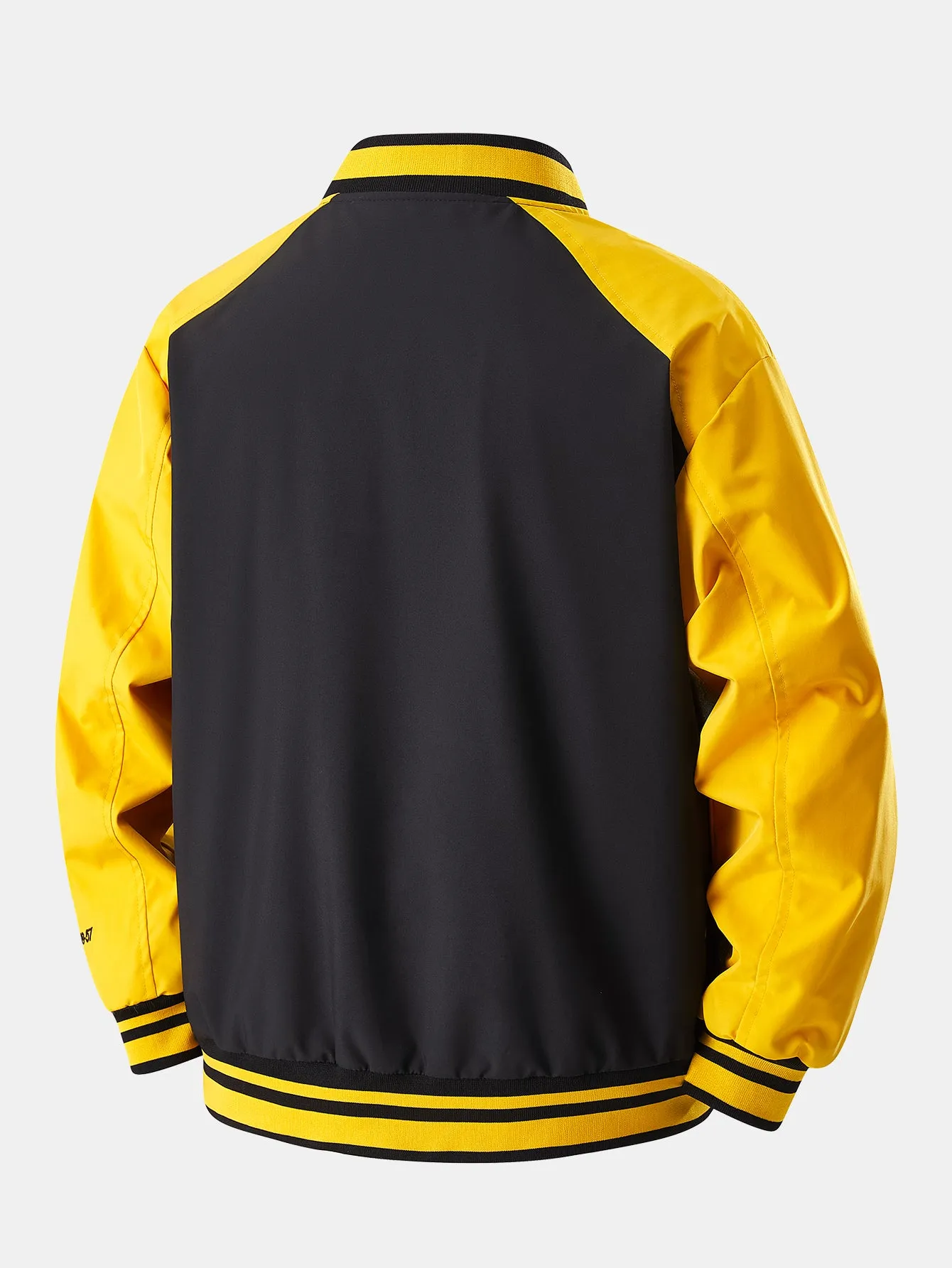 Relax Fit Contrast Embroidery Baseball Jacket sold by Hoooyi product image thumbnail 4