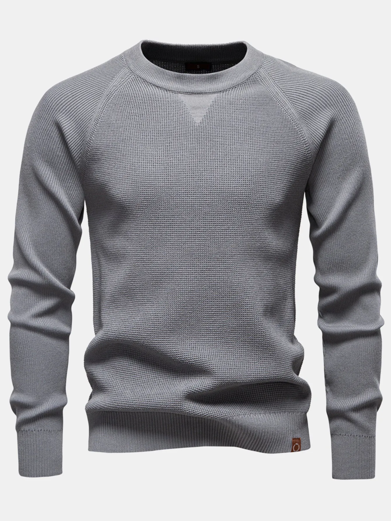 Raglan Sleeve Textured Sweater sold by Hoooyi
