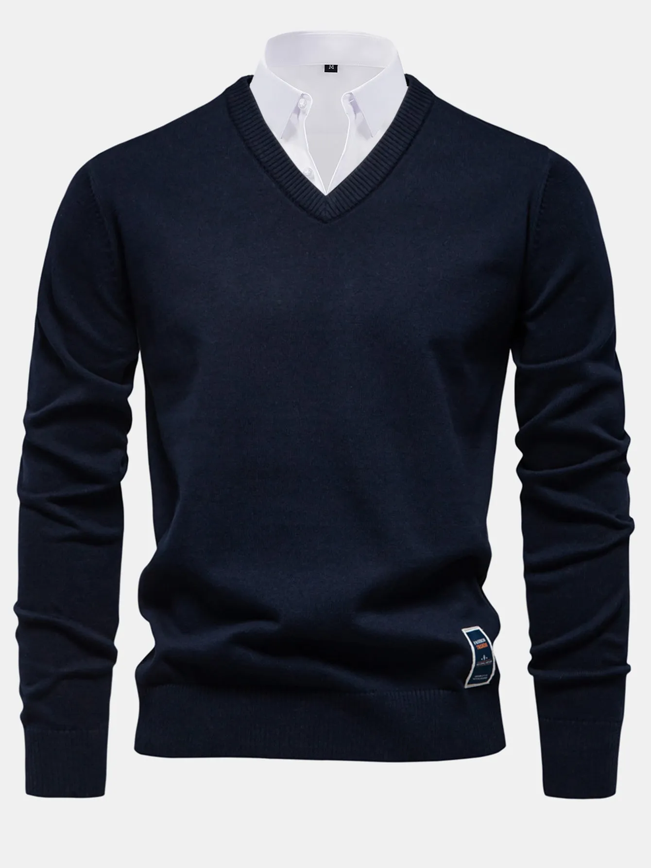 Long Sleeve V-Neck Sweater sold by Hoooyi