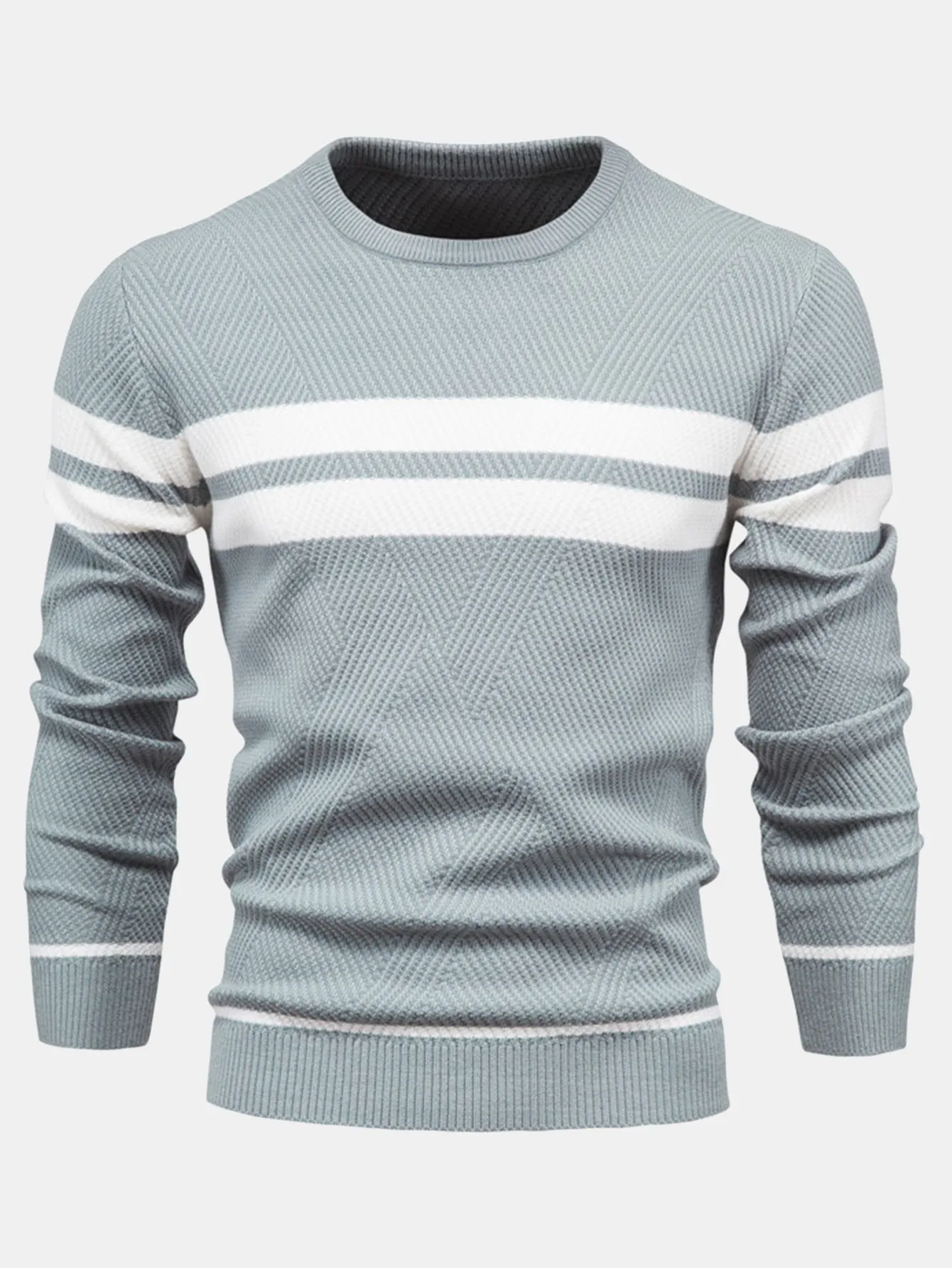 Stripe Crew Neck Sweater sold by Hoooyi product image thumbnail 2