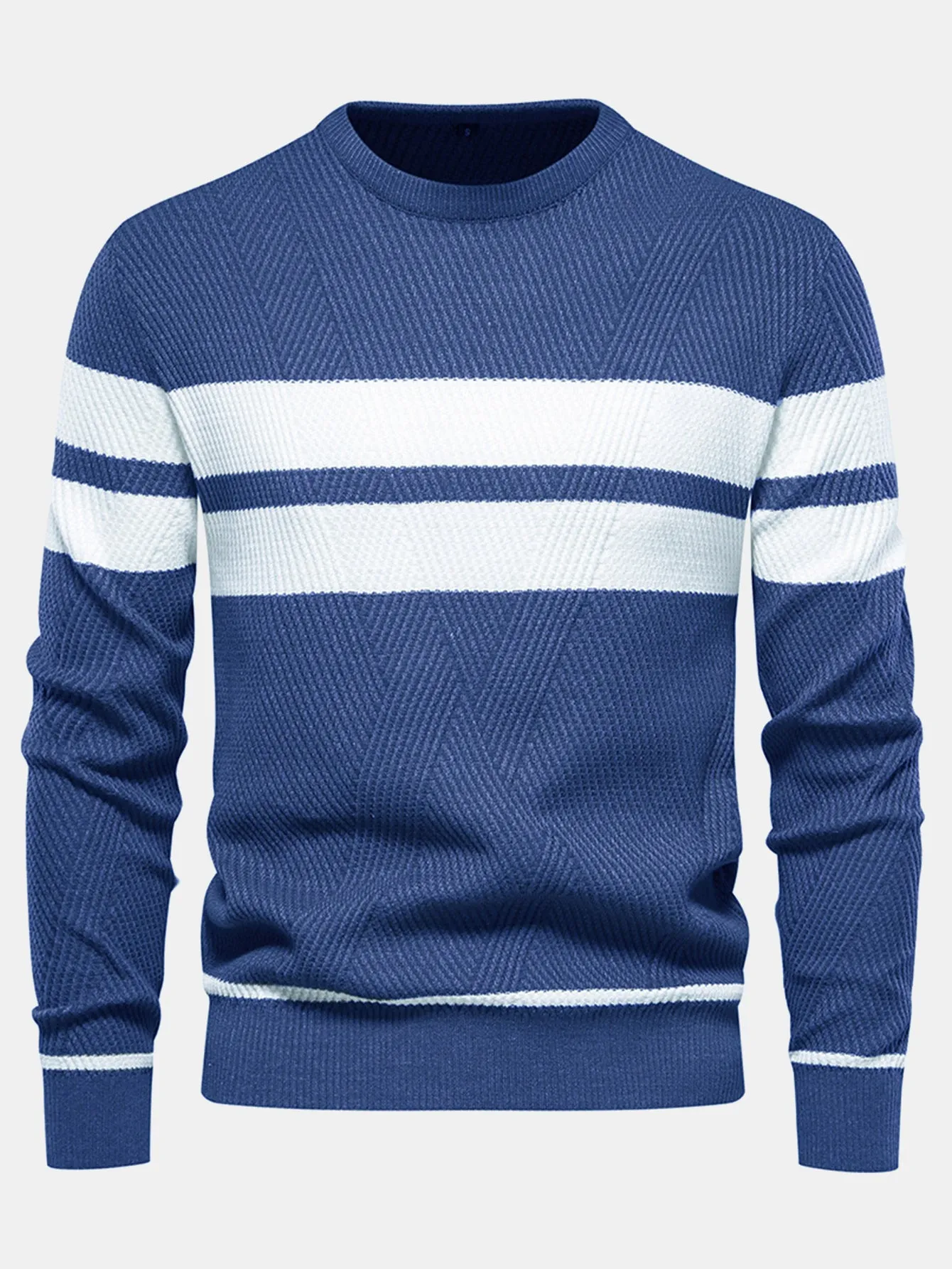 Stripe Crew Neck Sweater sold by Hoooyi product image thumbnail 5