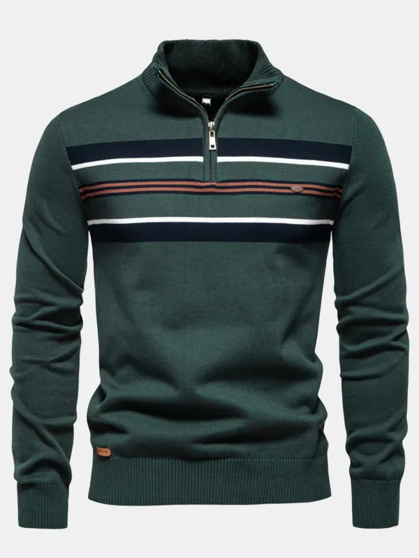 Stripe Quarter-Zip Sweater made by Armani Exchange
