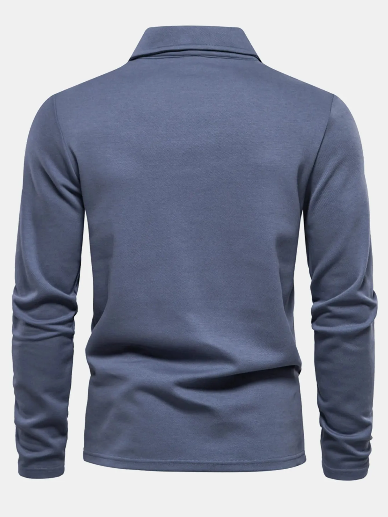 Long Sleeved V-Neck Polo Shirt sold by Hoooyi product image thumbnail 2