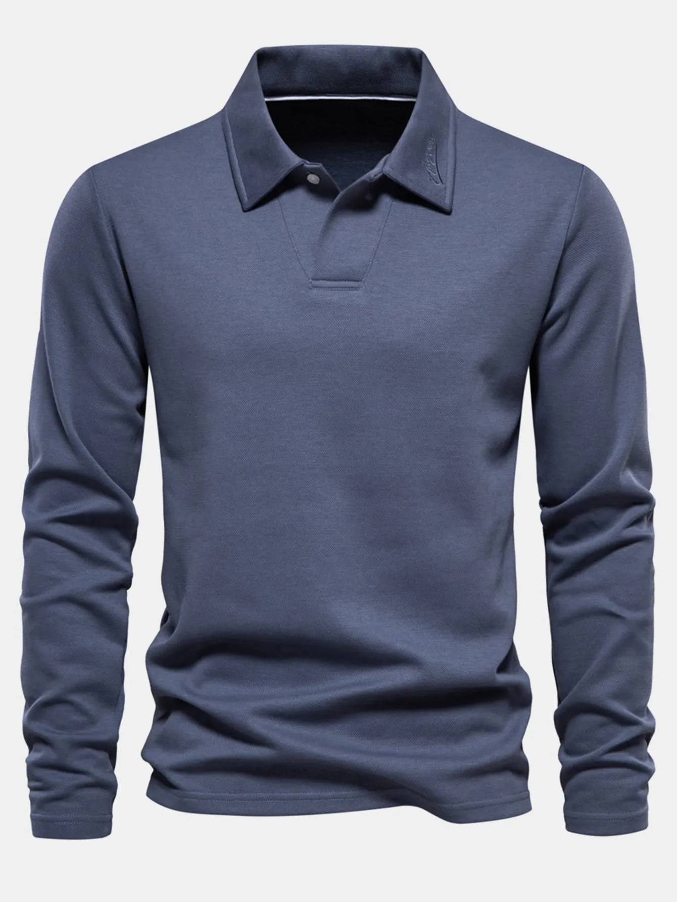 Long Sleeved V-Neck Polo Shirt sold by Hoooyi