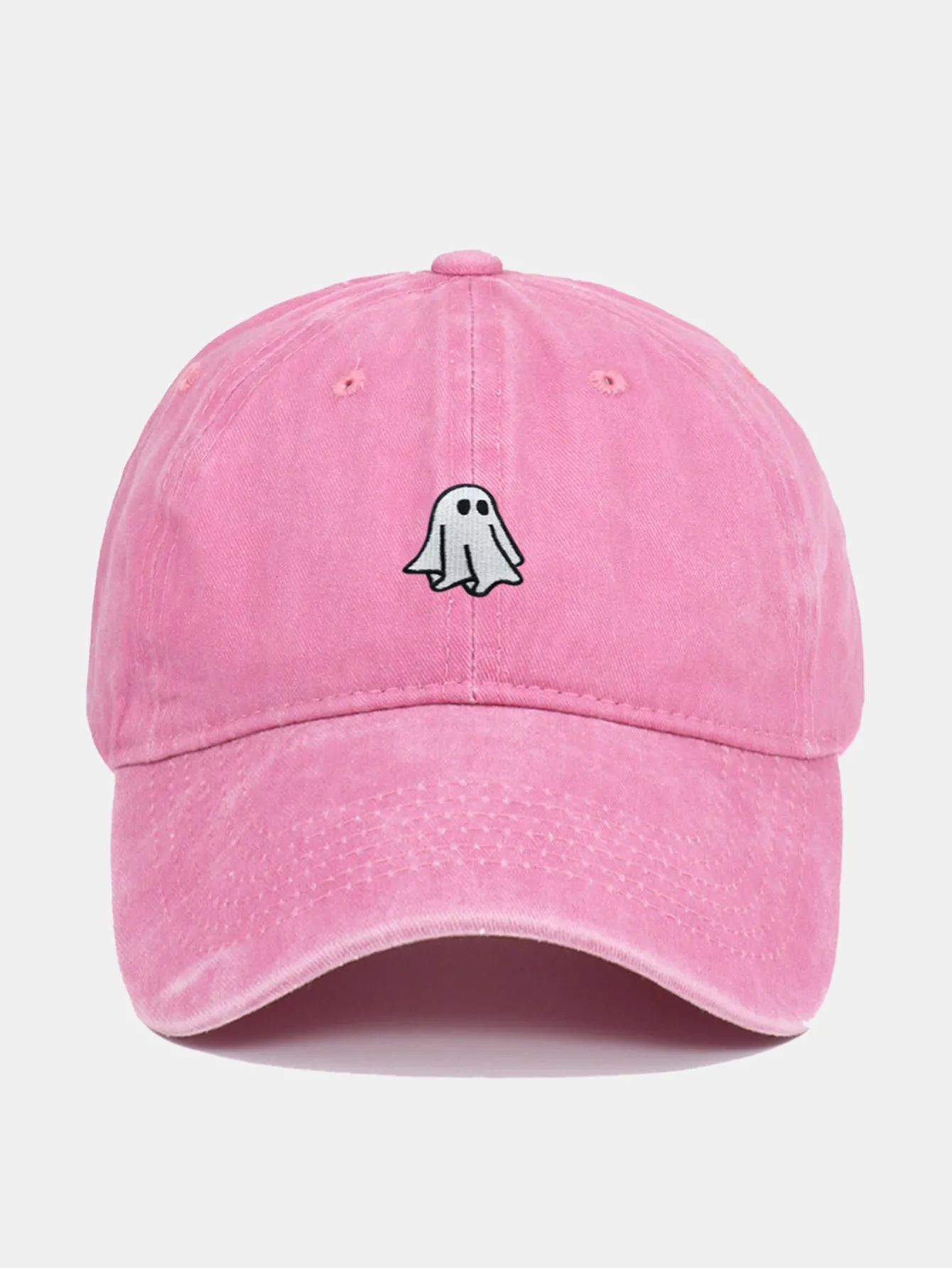 Classic Ghost Embroidered Washed Baseball Cap sold by Hoooyi product image thumbnail 5