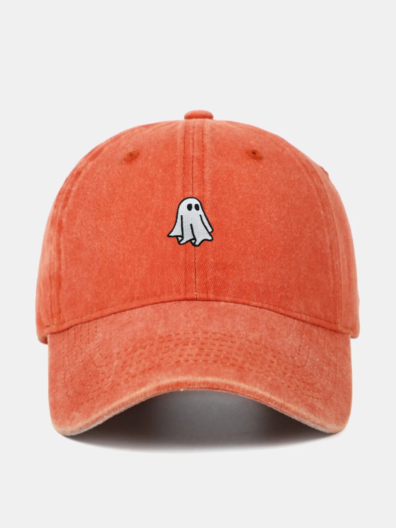 Classic Ghost Embroidered Washed Baseball Cap sold by Hoooyi product image thumbnail 4
