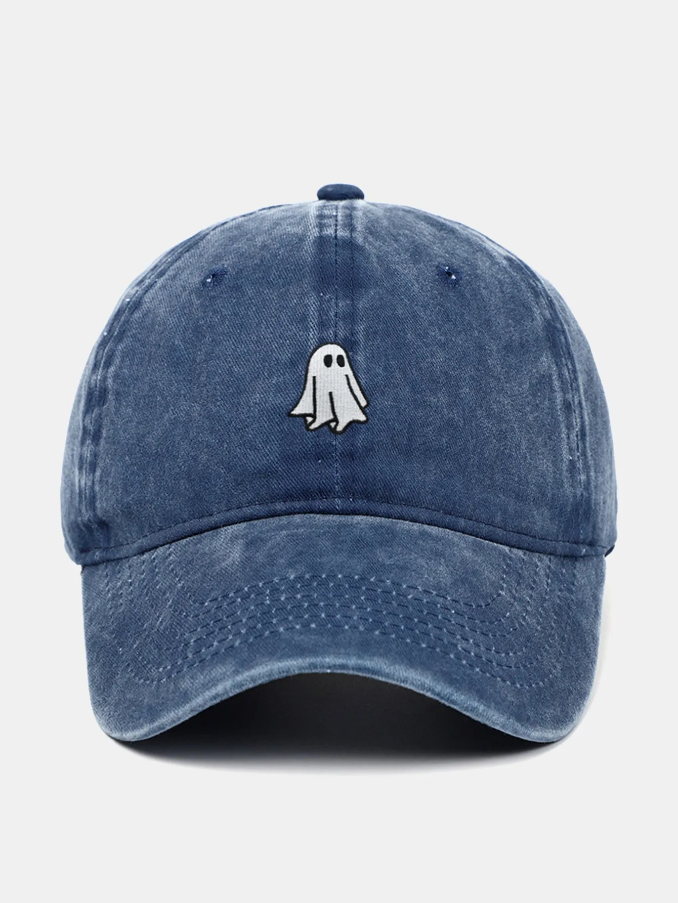 Classic Ghost Embroidered Washed Baseball Cap sold by Hoooyi product image thumbnail 2