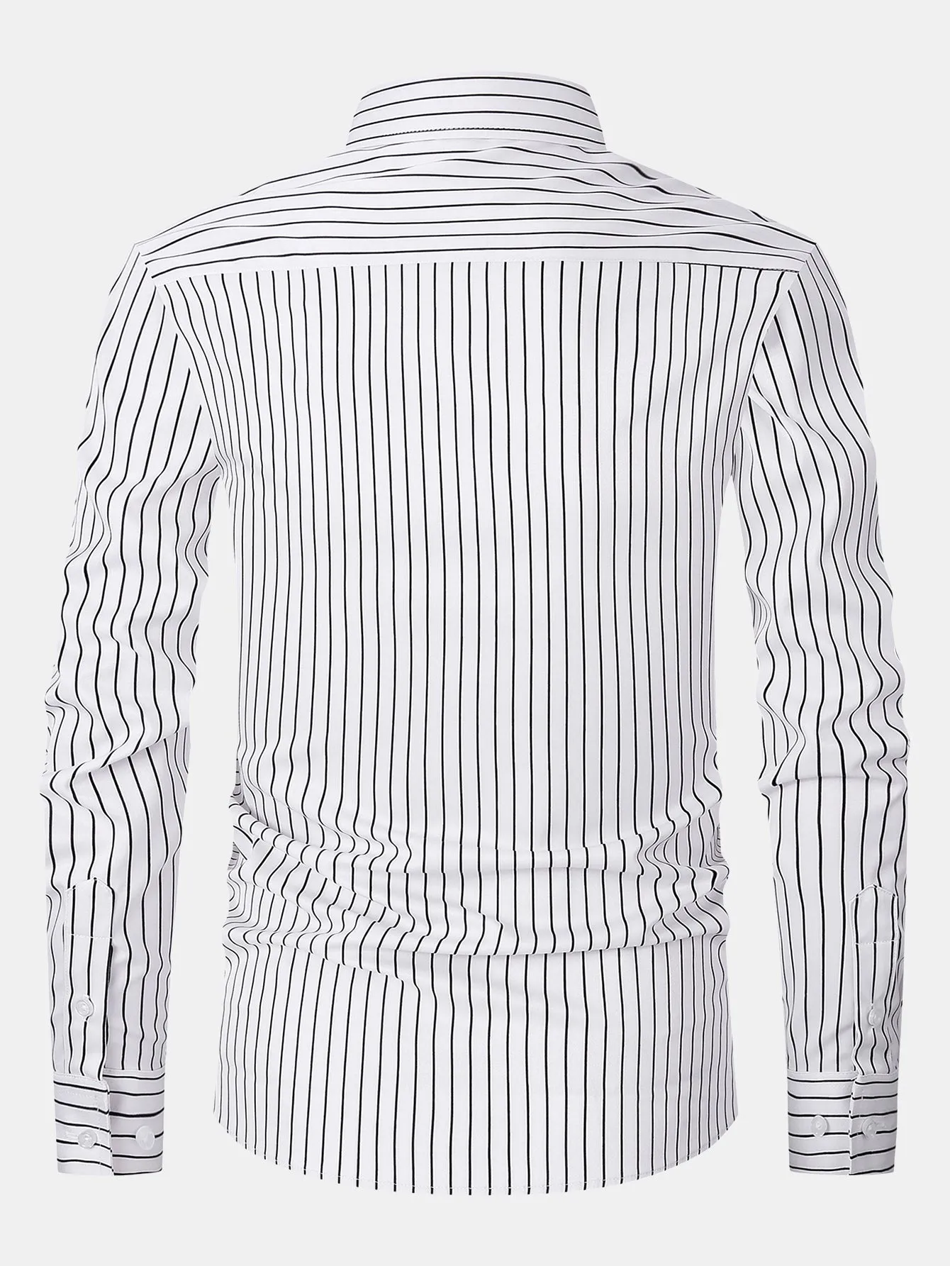 Long Sleeve Stripe Button Up Shirt sold by Hoooyi product image thumbnail 2