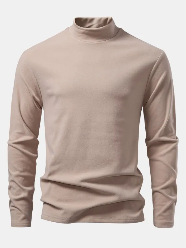 Long Sleeve Mock Neck T-Shirt sold by Hoooyi