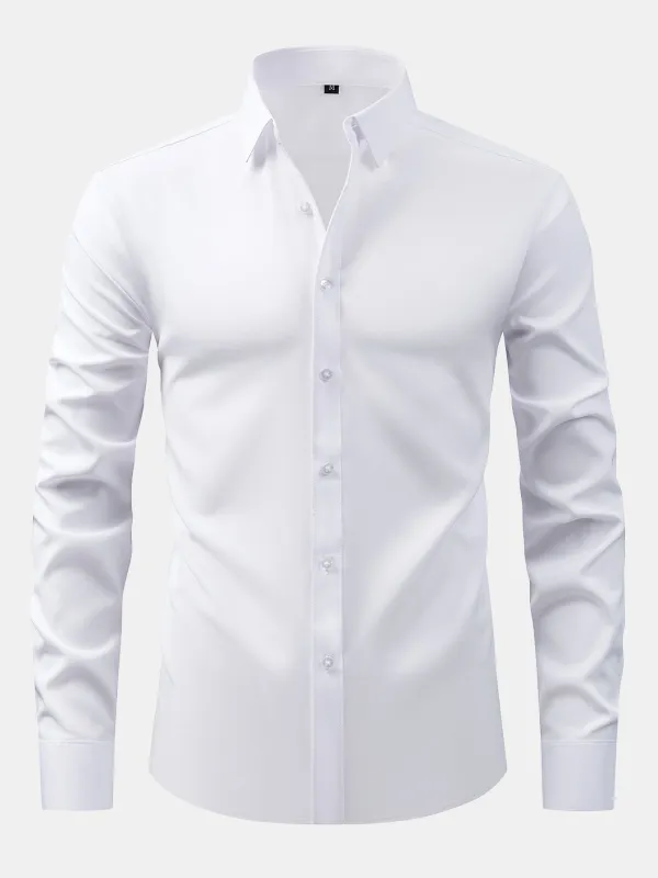 Long Sleeve Button Up Dress Shirt made by Hoooyi
