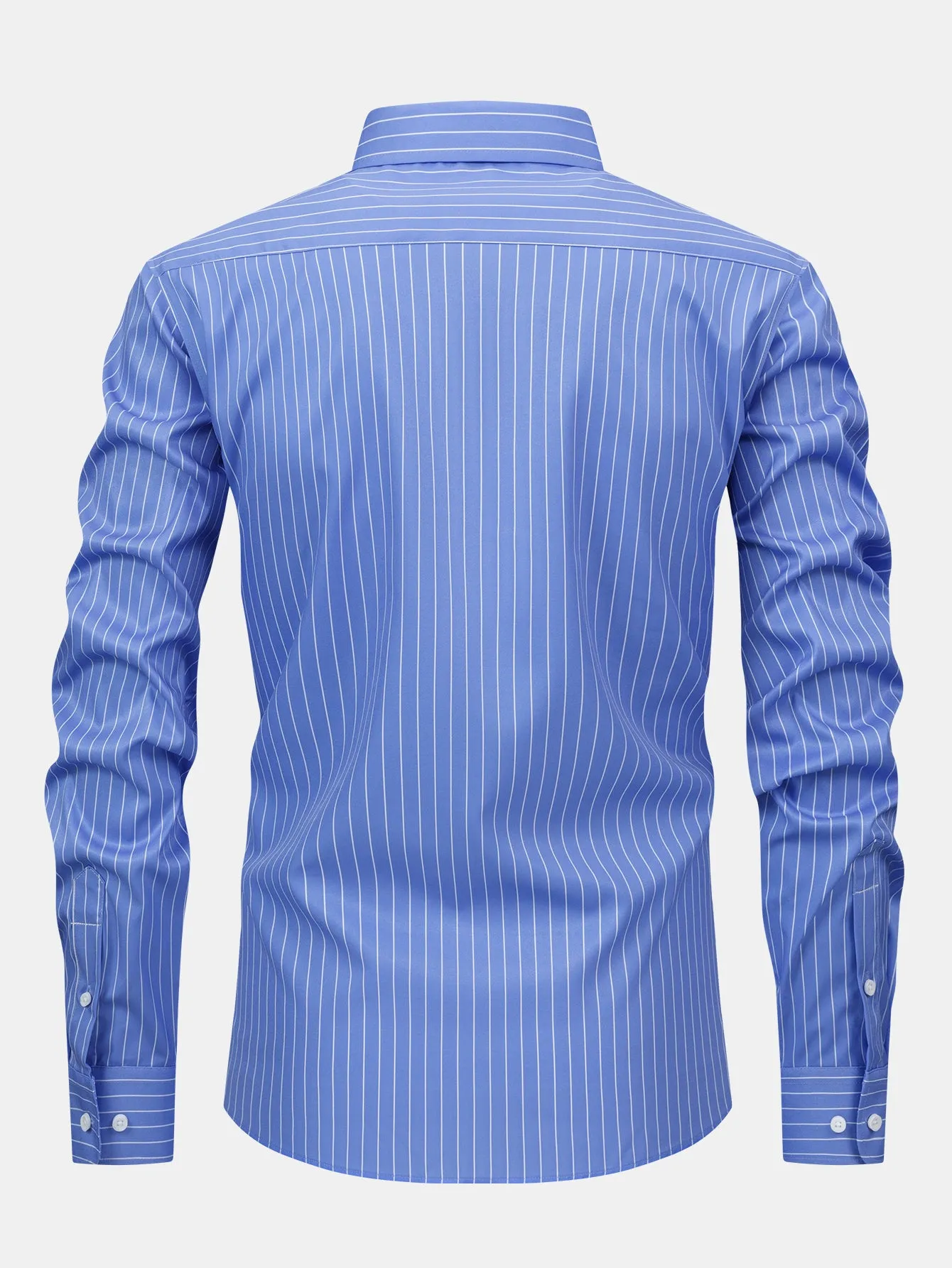 Long Sleeve Stripe Button Up Shirt sold by Hoooyi product image thumbnail 4