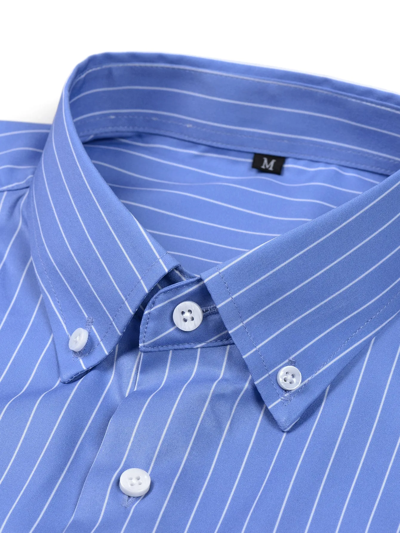 Long Sleeve Stripe Button Up Shirt sold by Hoooyi product image thumbnail 5