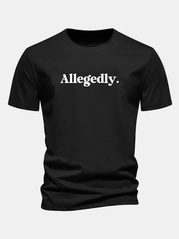Regular Fit Allegedly Print Cotton T-Shirt sold by Hoooyi