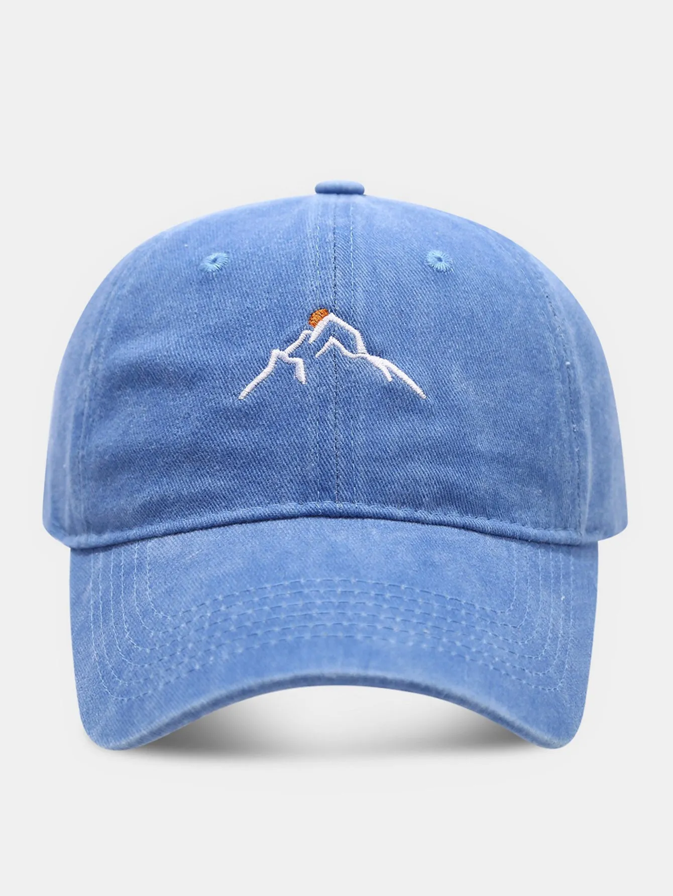 Mountain Embroidered Washed Distressed Baseball Cap sold by Hoooyi product image thumbnail 2