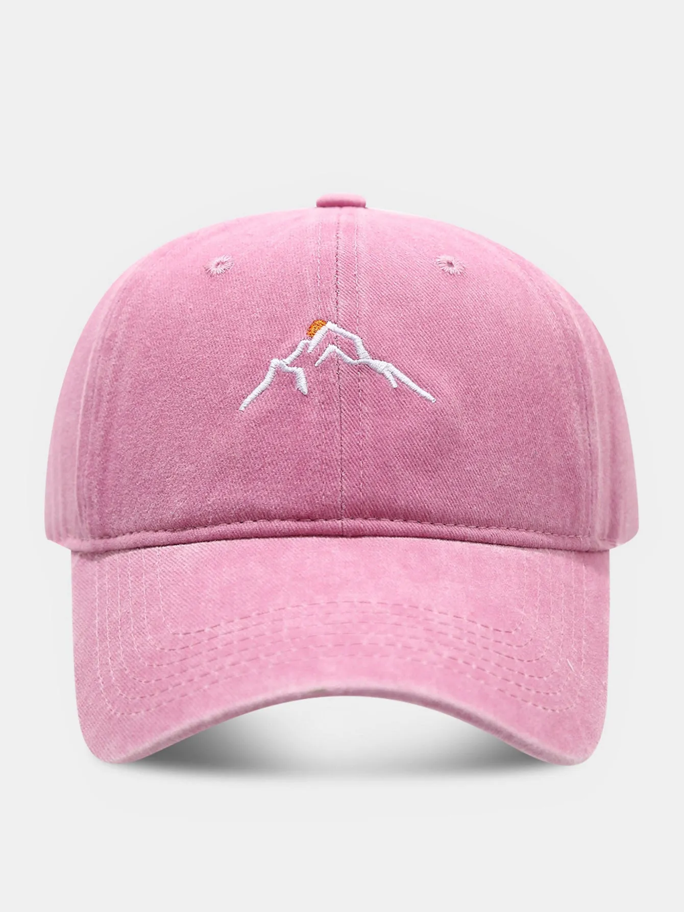 Mountain Embroidered Washed Distressed Baseball Cap sold by Hoooyi product image thumbnail 5