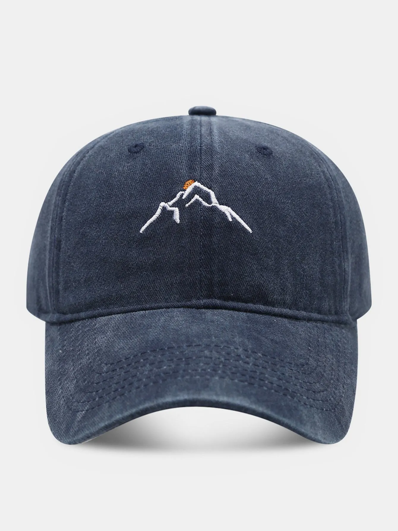 Mountain Embroidered Washed Distressed Baseball Cap sold by Hoooyi product image thumbnail 4