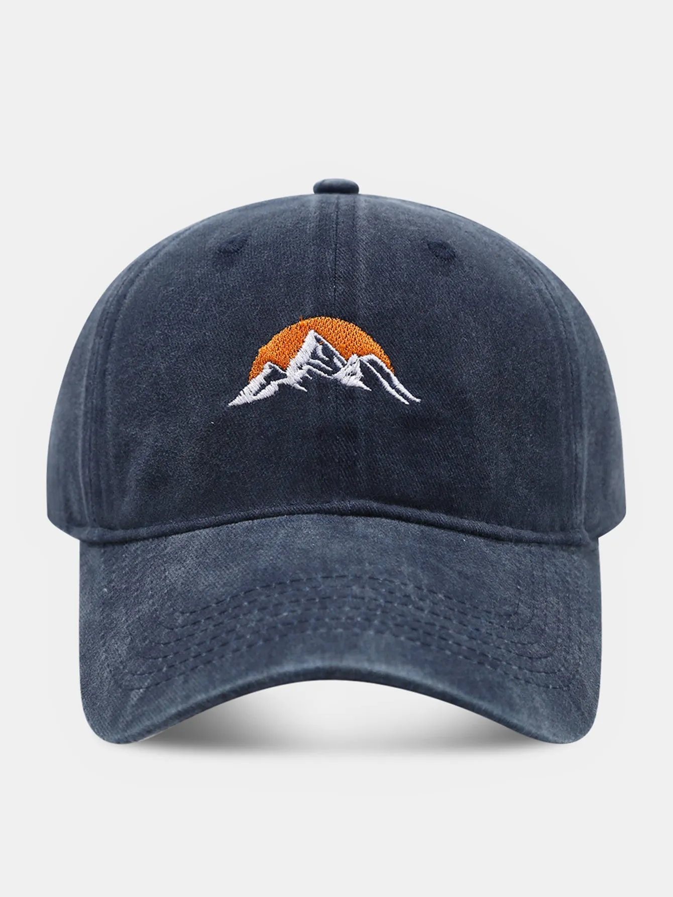 Mountain Sunset Embroidered Washed Distressed Baseball Cap sold by Hoooyi product image thumbnail 3