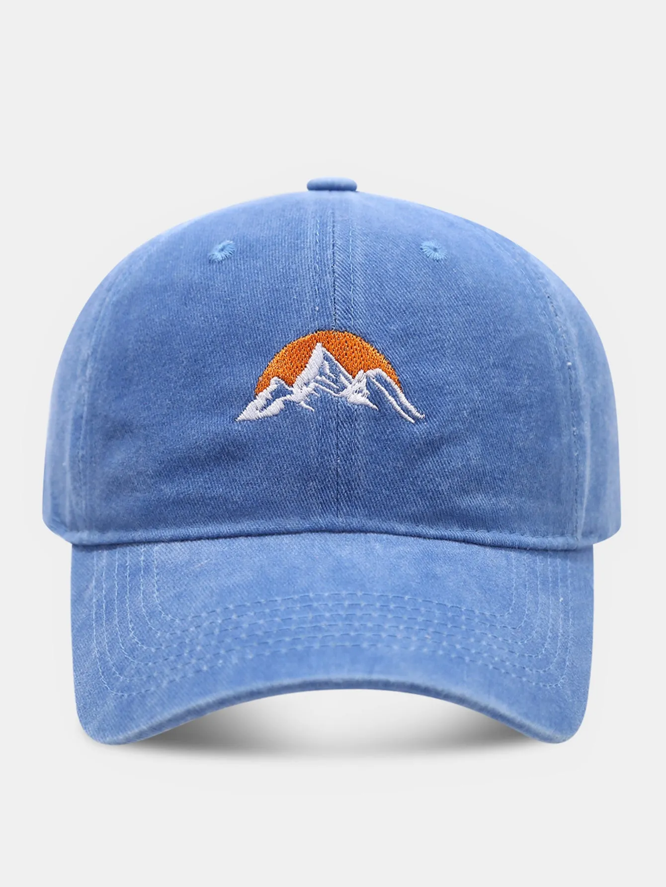 Mountain Sunset Embroidered Washed Distressed Baseball Cap sold by Hoooyi product image thumbnail 2