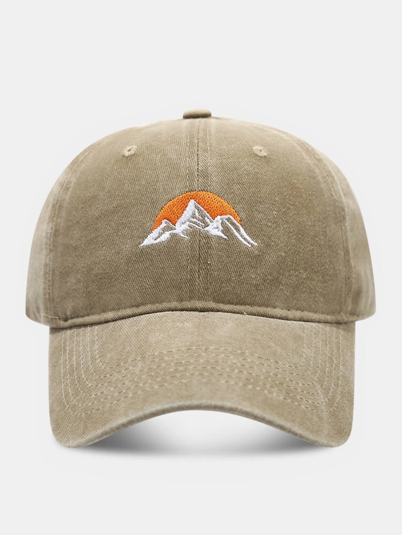 Mountain Sunset Embroidered Washed Distressed Baseball Cap sold by Hoooyi product image thumbnail 5