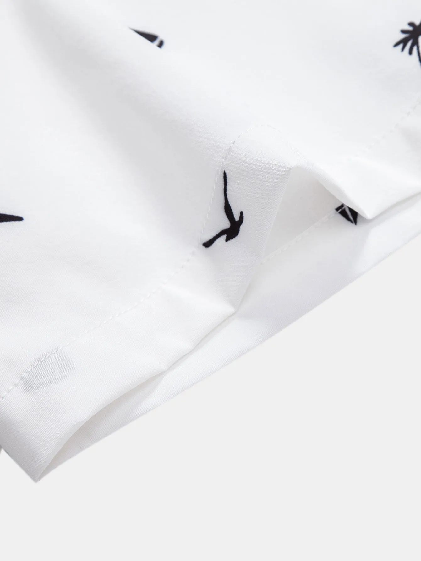 Palm Tree Anchor Sailboat Print Button Up Shirt sold by Hoooyi product image thumbnail 4